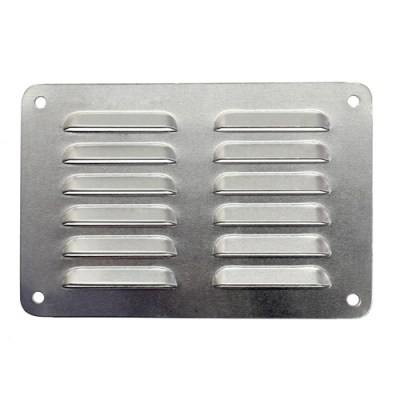 VE150-100MI ALUMINIUM LOUVRE VENT DOUBLE ROW 6 SLOT 150mm X 100mm MILL FINISH